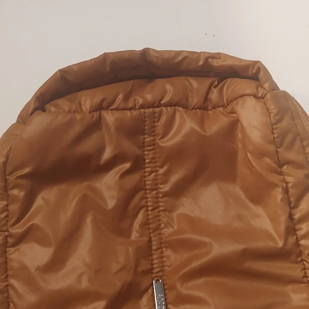 Anorak Burnt Orange Puffy Travel Toiletry Bag Pouch zipper lightweight‎